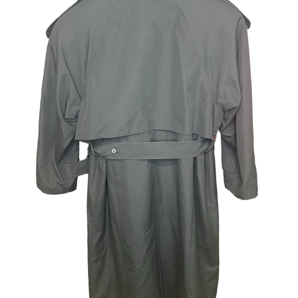 Towne London Fog Black Trench Coat womans 4P - Picture 2 of 8